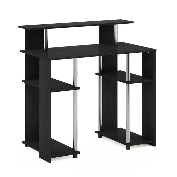 Furinno Furinno JAYA Simple Design Computer Writing Desk, Americano, Stainless Steel Tubes