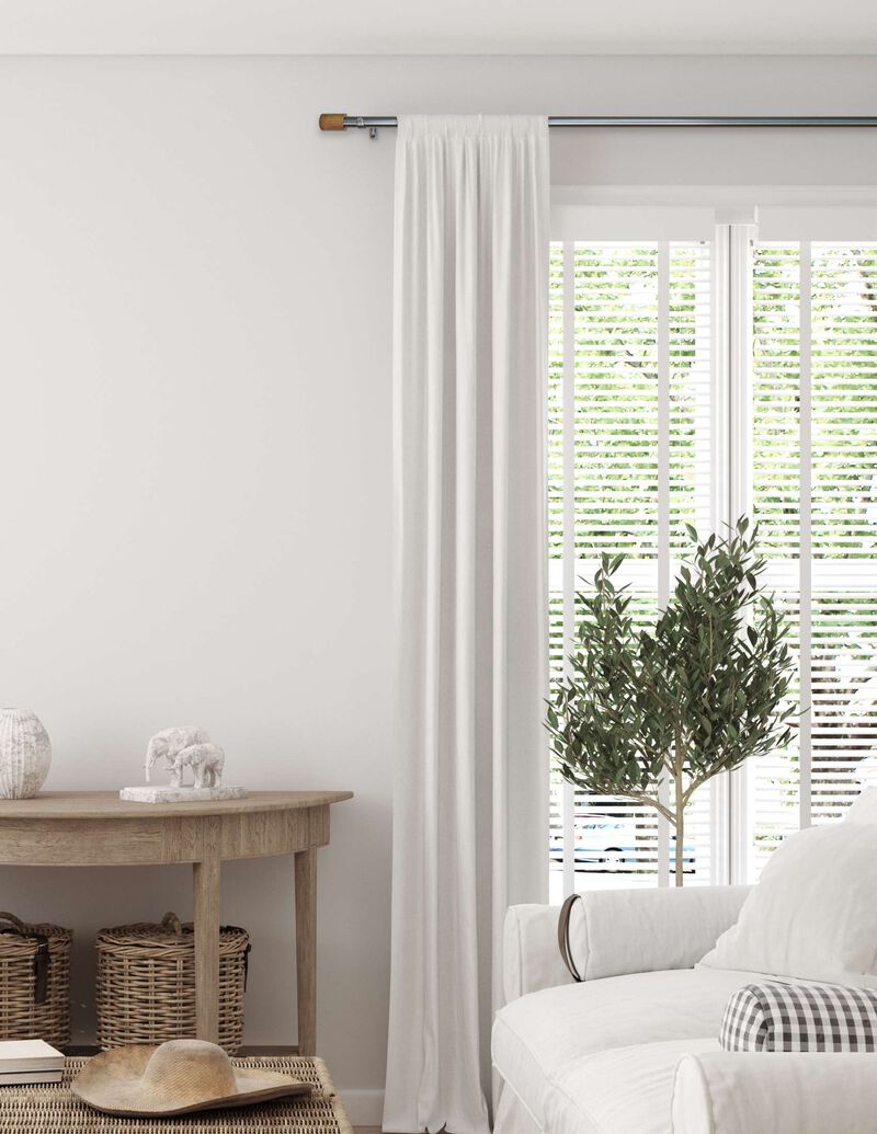 Linen Avenue Wood Cylinder Single Window Curtain Rod Set