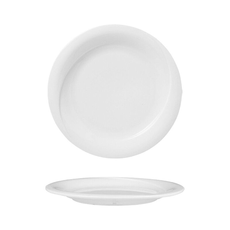 Porcelain X-tanbul dia.10.5" Round White Porcelain Plate (Set of 4)