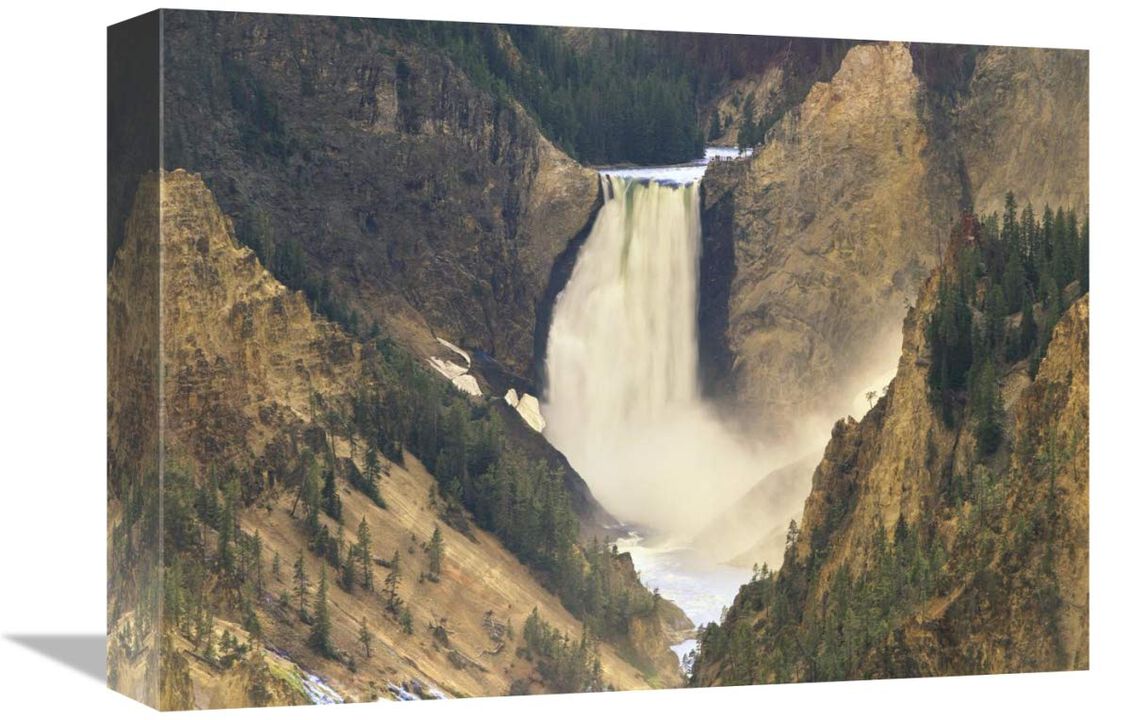 Lower Yellowstone Falls and Grand Canyon of Yellowstone National Park, Wyoming-Canvas Art-16x12