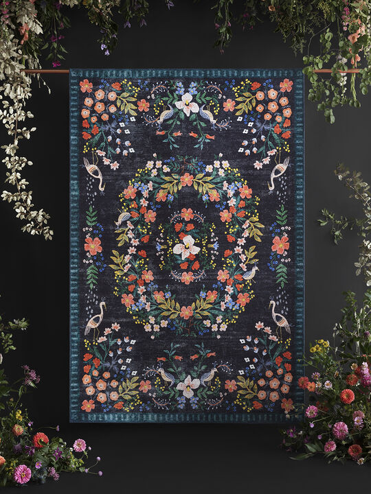 Palais PAL03 Black/Multi 18" x 18" Sample Rug