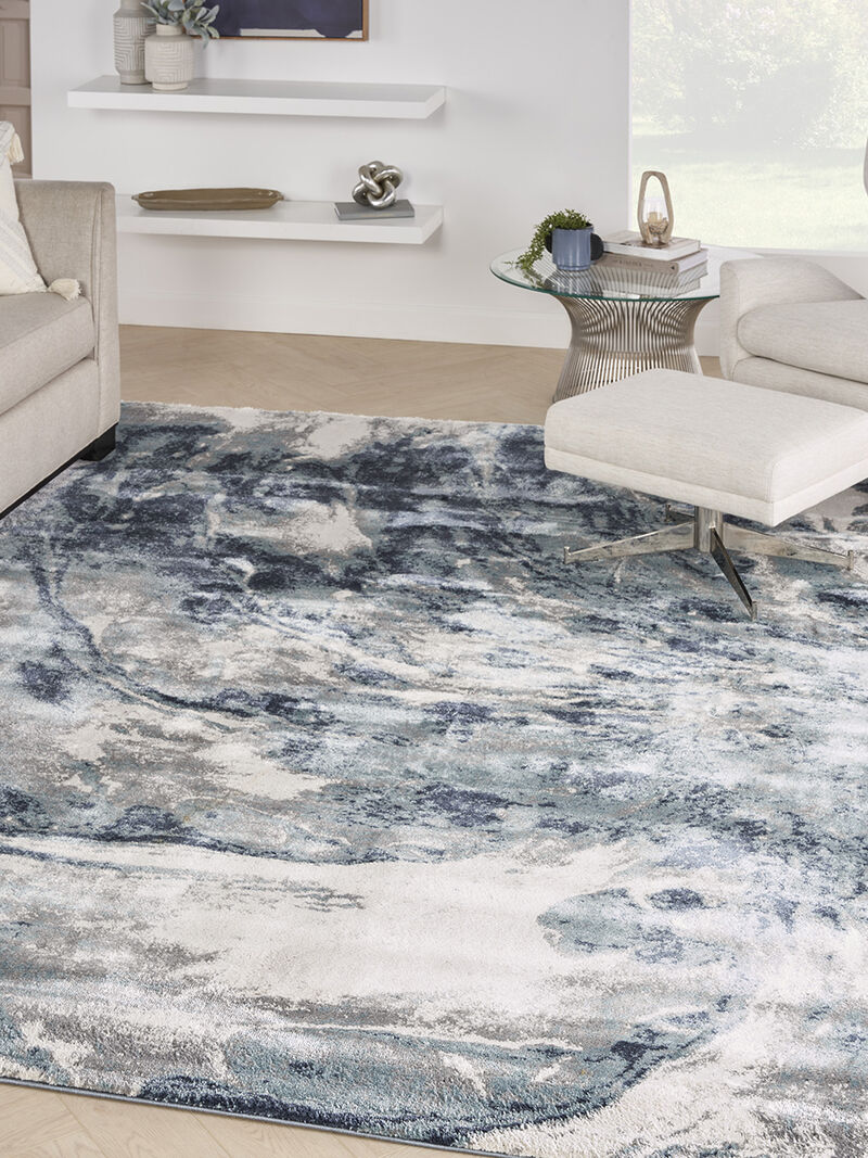 American Manor AMR03 Blue/Ivory 7'10" x 9'10" Rug