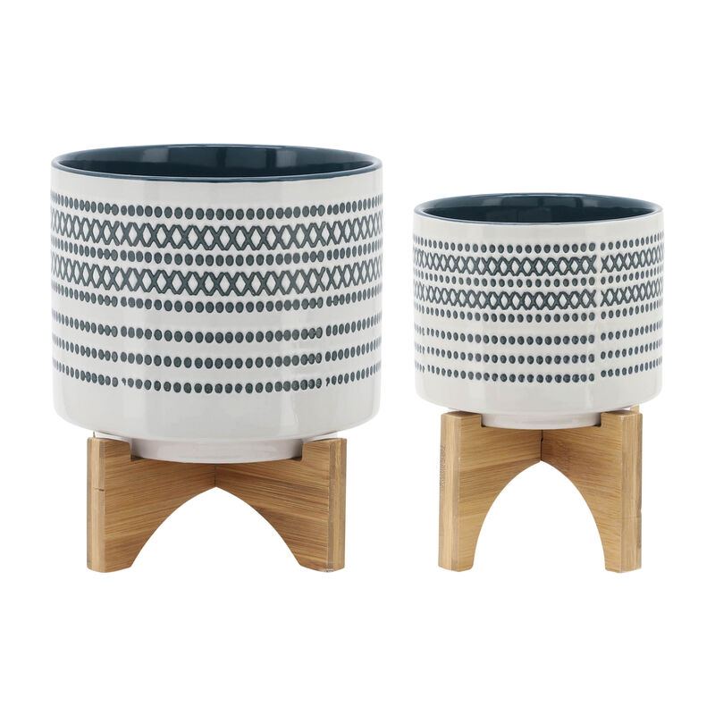 Planter on Stand with Dots Set