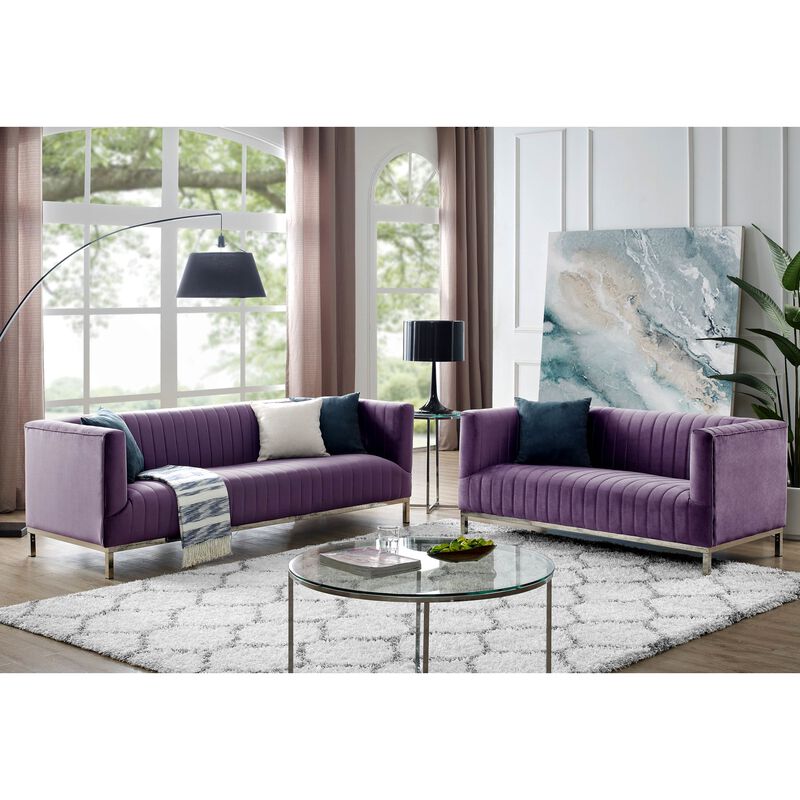 Inspired Home Jay Velvet Loveseat