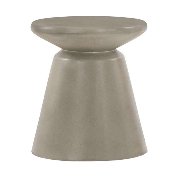 Umbre Concrete Indoor Outdoor Accent Stool End Table-Benzara