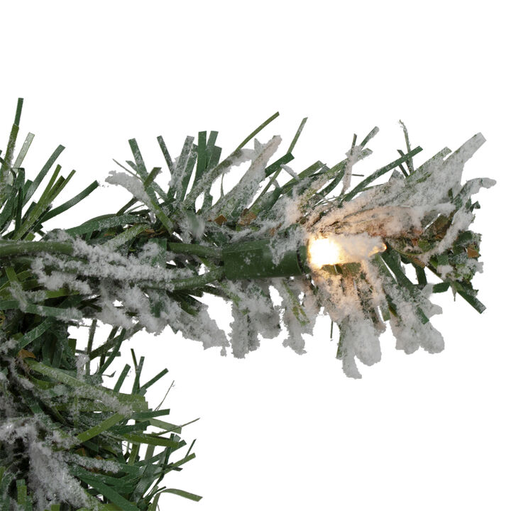 9' x 8" Pre-lit Flocked Victoria Pine Artificial Christmas Garland - Clear Lights