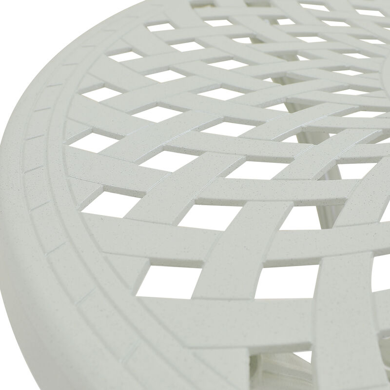 Mondawe Durable Cast Aluminum Round Patio Dining Table with Umbrella Hole