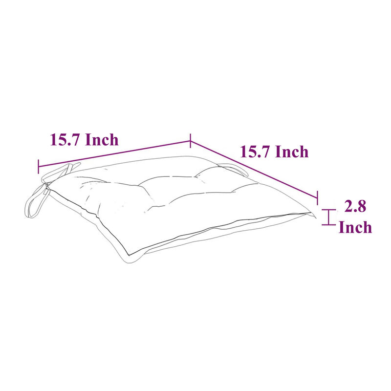 Kia Outdoor Cushion for Set of 4, Square White Oxford Fabric - Benzara
