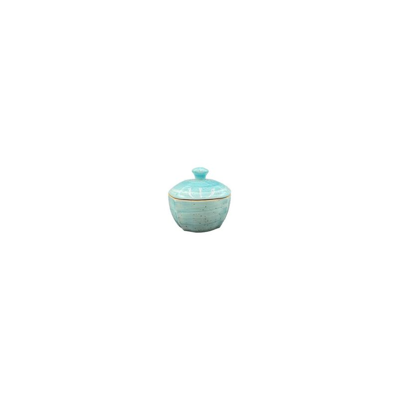 Aqua dia.3.5" h:2" Round Blue Porcelain Bowl