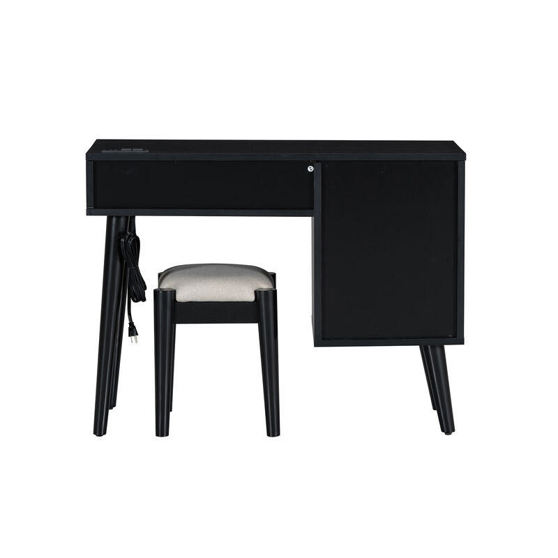 Merax Bohemian Style Makeup Vanity Stool Set