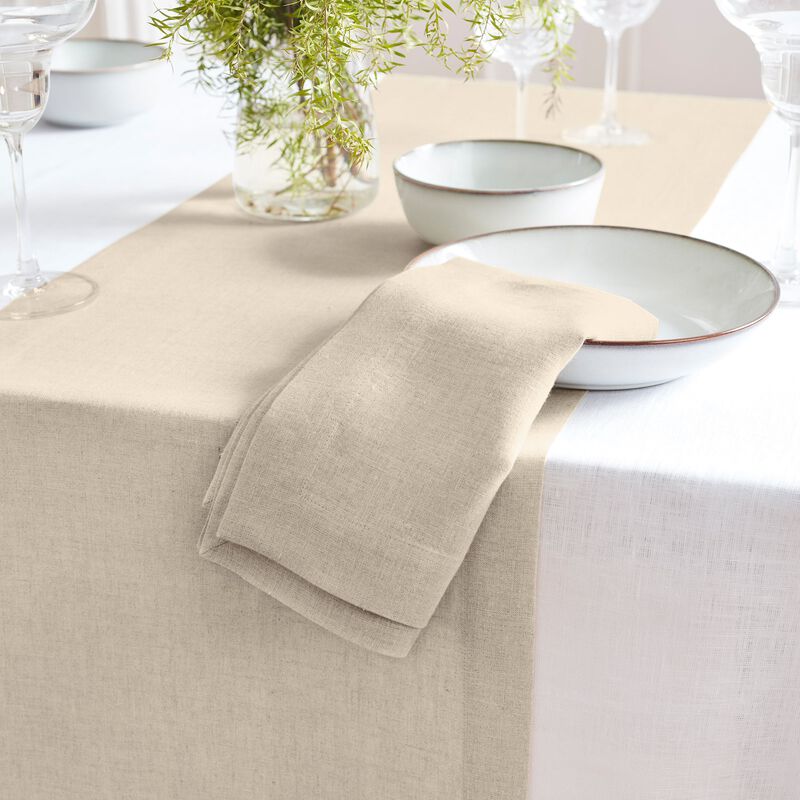 Solino Home 100% Pure Linen Table Runner | Sonoma