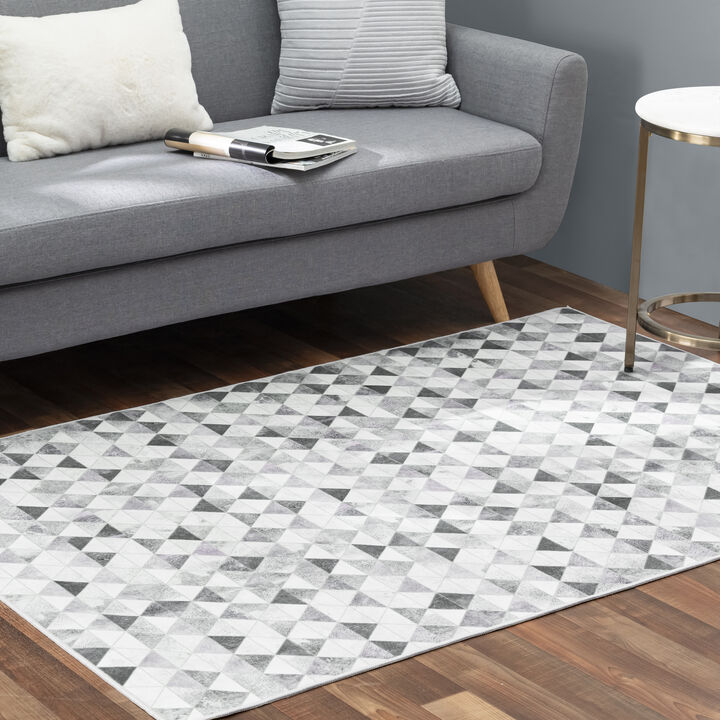 Walk on Me Faux Cowhide Digital Printed Patchwork Diamonds in the Rough Indoor Area Rug