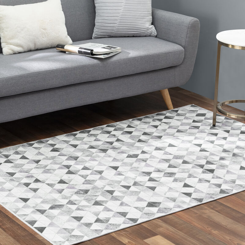 Walk on Me Faux Cowhide Digital Printed Patchwork Diamonds in the Rough Indoor Area Rug