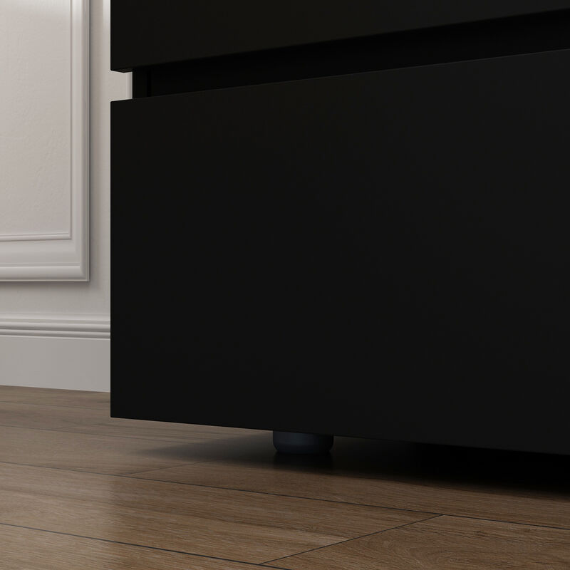 FUFU&GAGA 3-Drawer Modern Dresser with Sleek Design, Spacious Storage, (30.3" W x 15.7" D x 32.3" H), Black