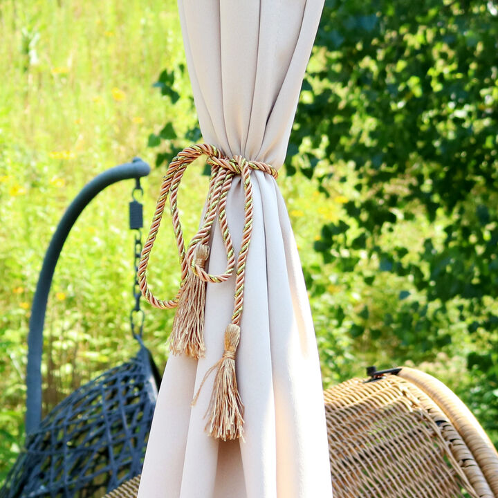 Sunnydaze Indoor/Outdoor Rope Curtain Tiebacks