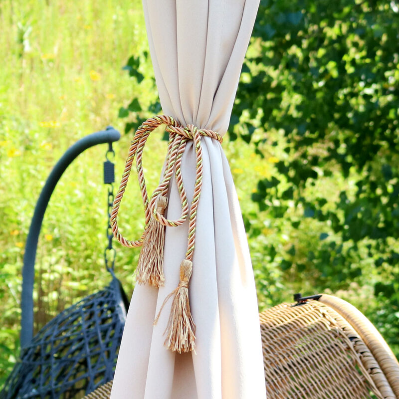 Sunnydaze Indoor/Outdoor Rope Curtain Tiebacks