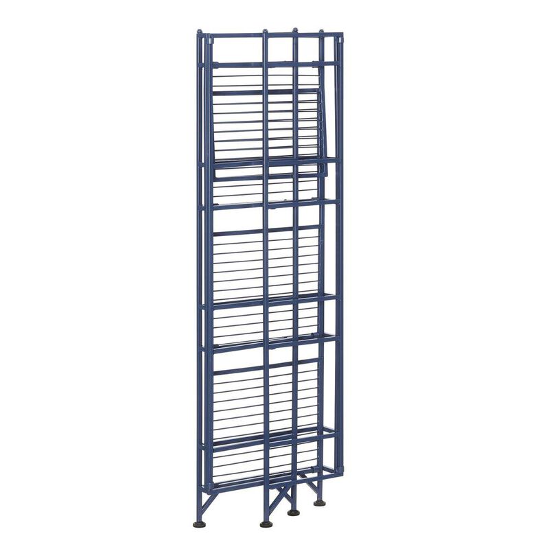 Convenience Concepts Xtra Storage 4 Tier Folding Metal Shelf Cobalt Blue