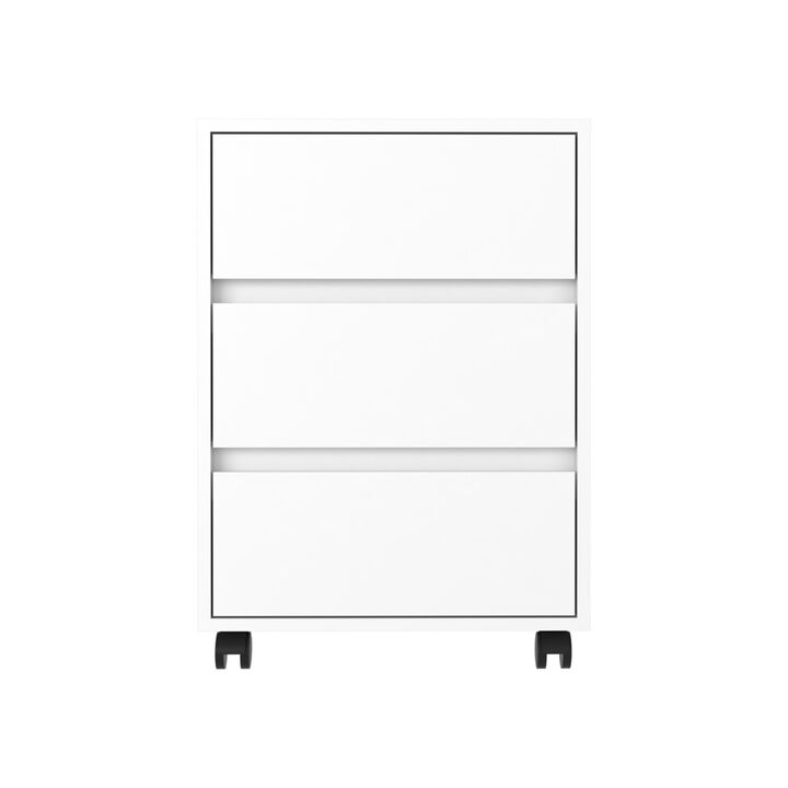 Artemisa 3 Drawer Filing Cabinet, Four Casters, Superior Top - White
