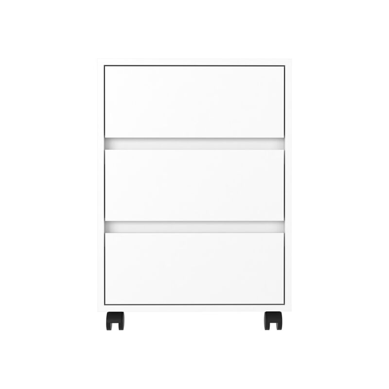 Artemisa 3 Drawer Filing Cabinet, Four Casters, Superior Top - White
