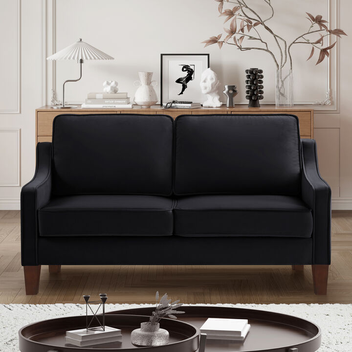 Merax Upholstered Velvet Sofa Couch with Wood legs