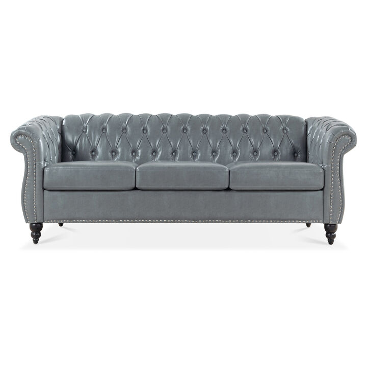 Rolled Arm Chesterfield 3 Seater Sofa