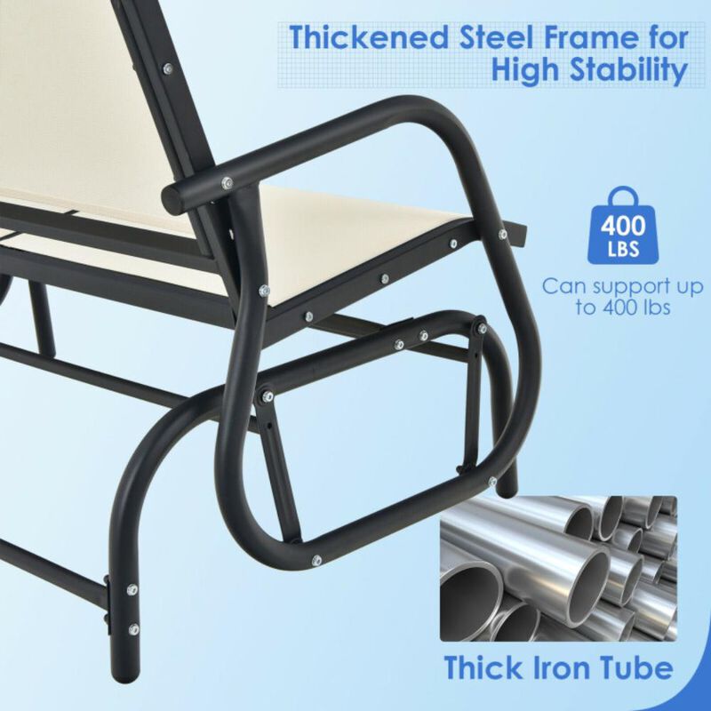 Hivvago Swing Glider Chair 48 Inch Loveseat Rocker Lounge Backyard