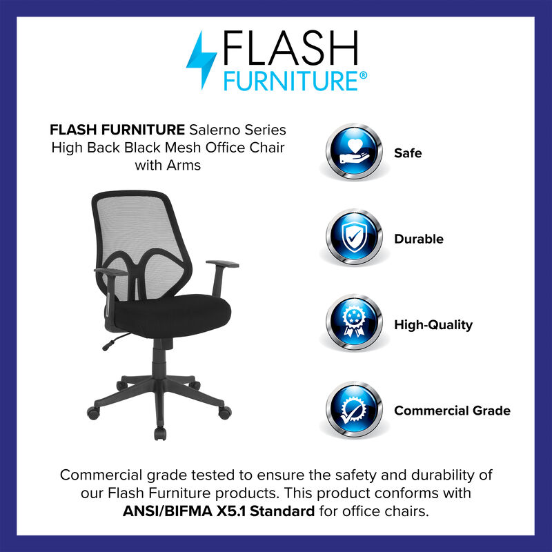 Salerno Series High Back Mesh Office Chair with Arms