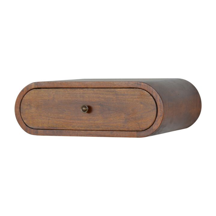 Wall Mounted Round Chestnut1 Drawer Nightstand