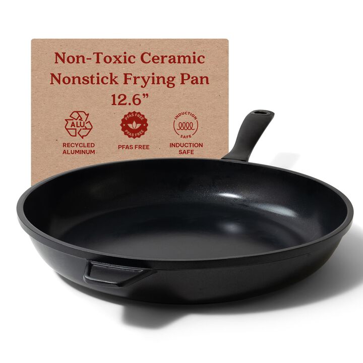 Alva Energy Ceramic Nonstick Frying Pan 11" Scratch Resistant Cast Aluminum Healthy Cooking Pan, Stay Cool Handle, Non Toxic, Easy to Clean, Compatible with All Stovetops & Induction Safe