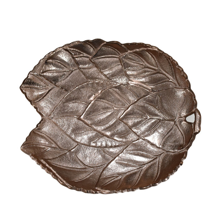 Handmade Decorative Silver Color Coated 14.96 x 12.99 x 2.36 Inches Aluminium Tray 030AB BBH Home's