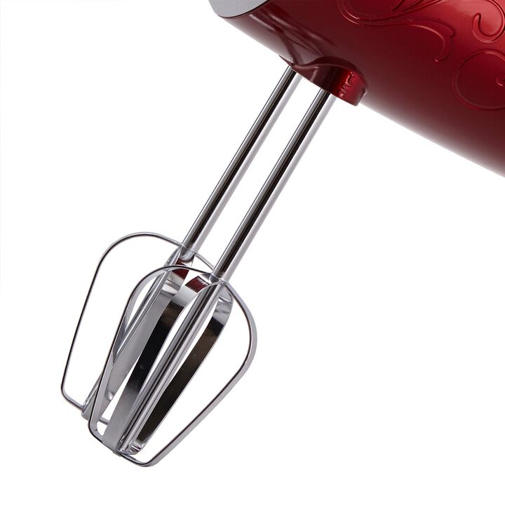 Brentwood 5 Speed Hand Mixer- Red