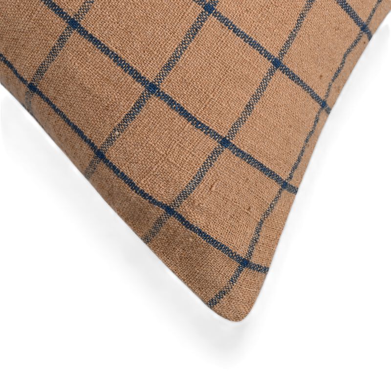 Earthy Finesse handwoven Brown cotton bold stripes pillow