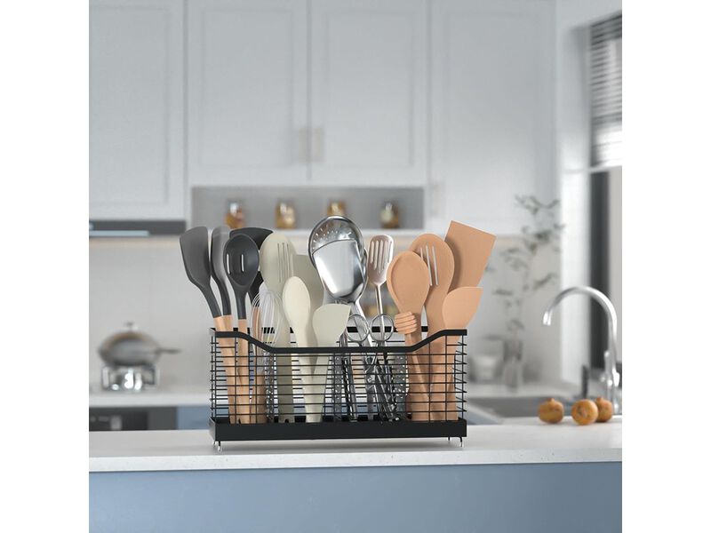 Uninol Utensil holder for Kitchen Counter - 15.8" x 4.3" x 7.5", Kitchen utensil Racks, Spoon holder