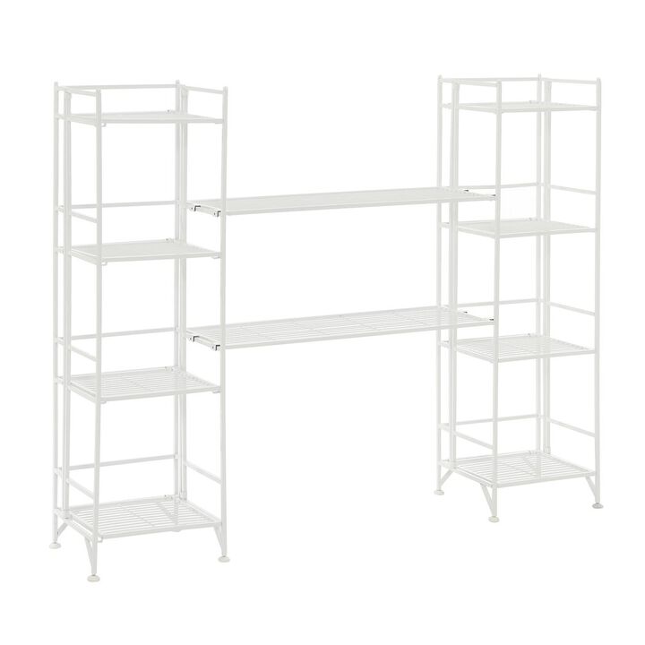 Convenience Concepts Xtra Storage 4 Tier Folding Metal Shelves with Set of 2 Deluxe Extension Shelves