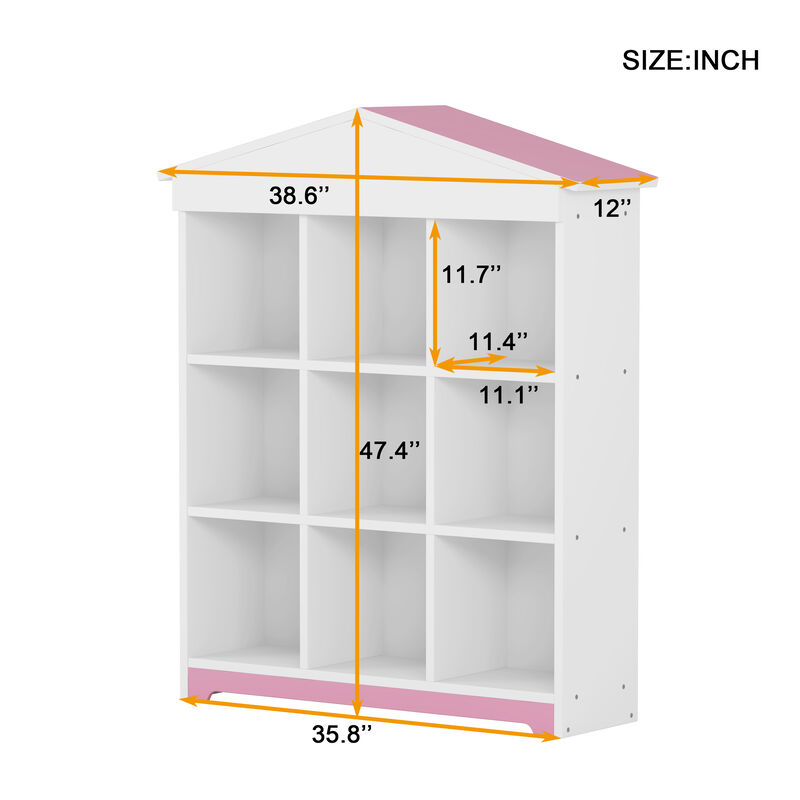 Merax House-shaped Storage Rack Kids Bookcase