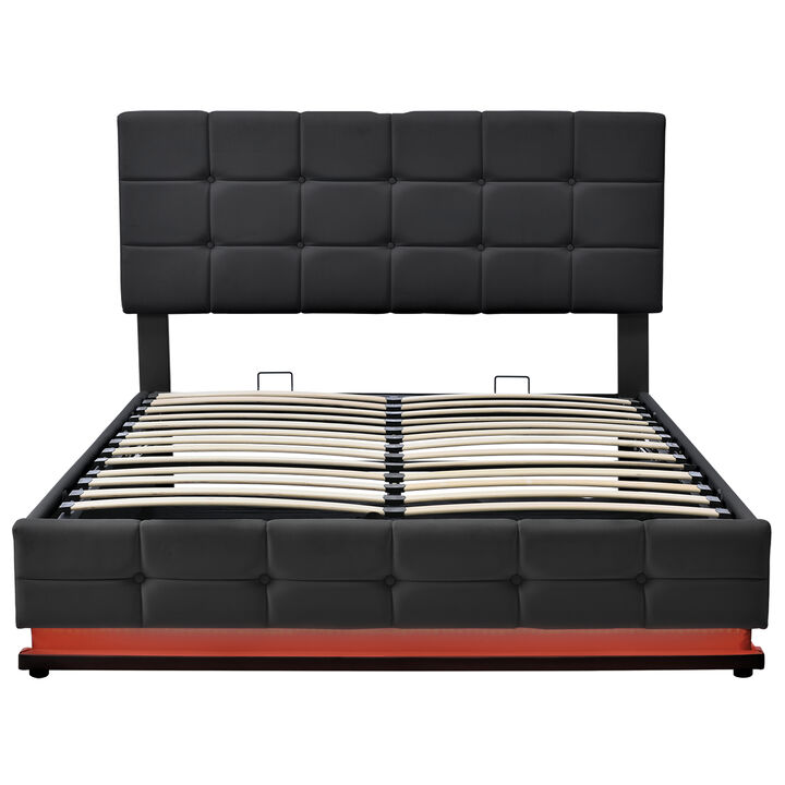 Merax Tufted PU Upholstered Storage Platform Bed