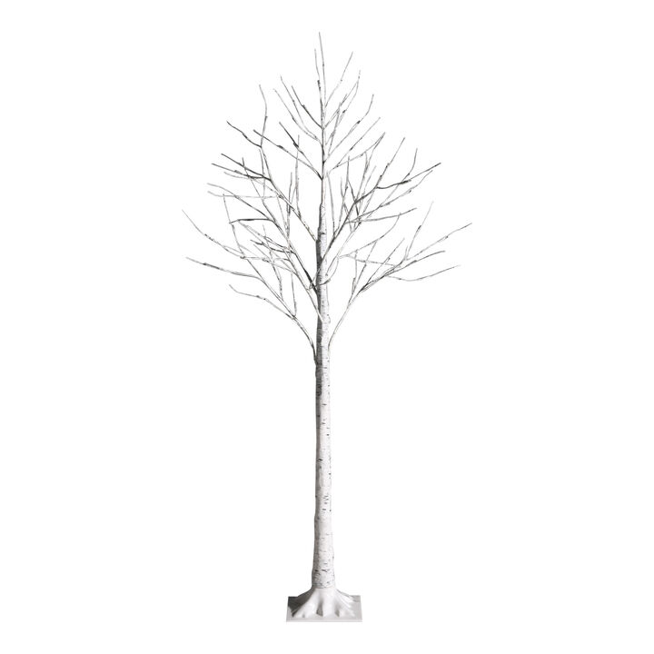 Pre-lit White Twig Birch Tree with 72 LED Lights for Christmas