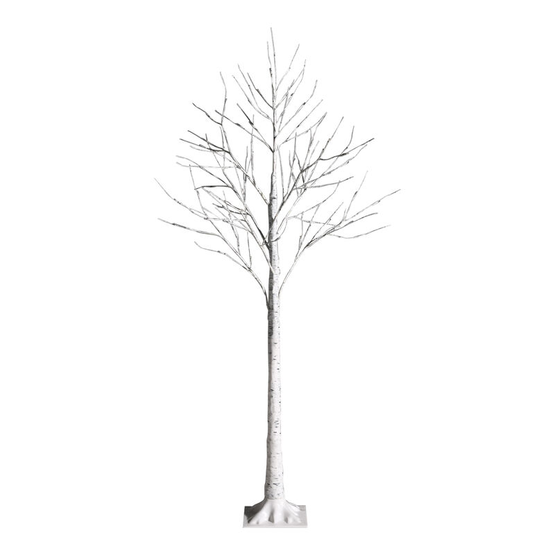 Pre-lit White Twig Birch Tree with 72 LED Lights for Christmas