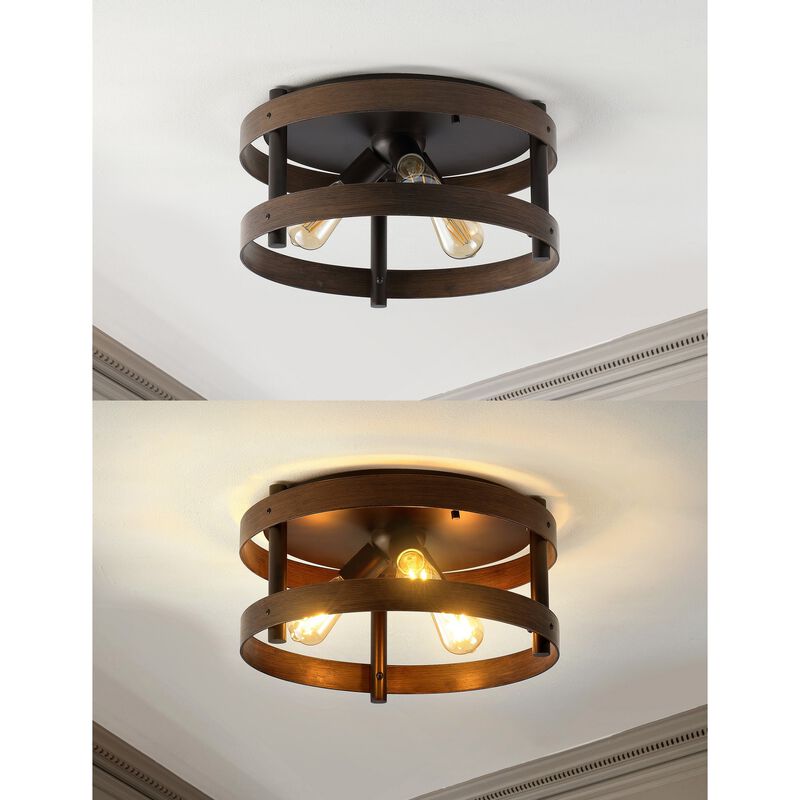 Cooper 3-Light Farmhouse Industrial Iron LED Flush Mount