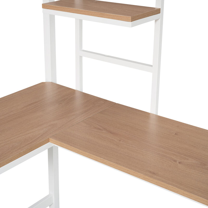 Merax Metal Loft Bed with Desk for Bedroom and Study Room