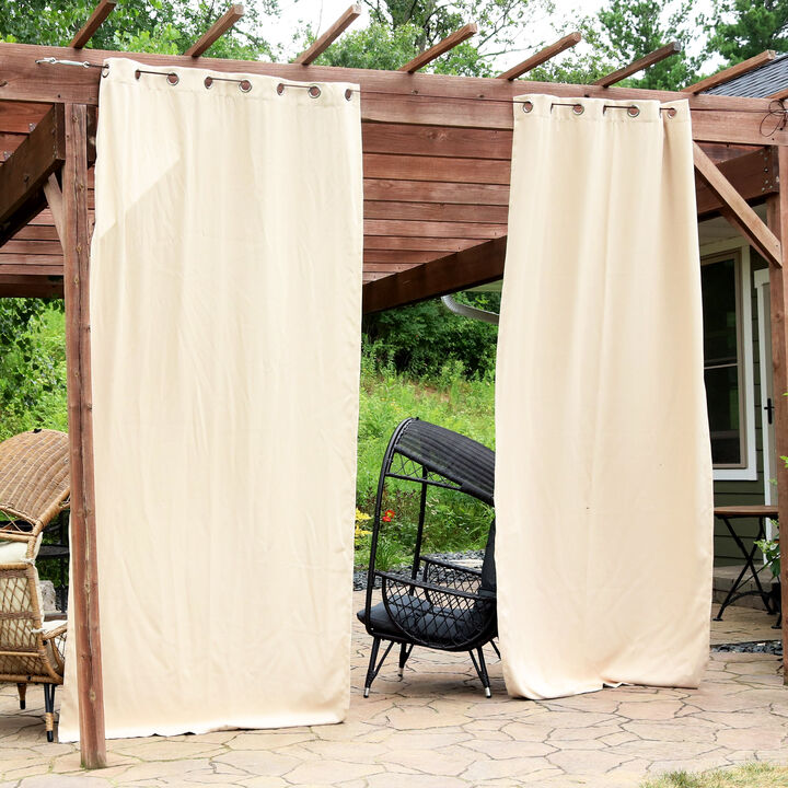 Sunnydaze Room Darkening Curtain Panel - Beige - 52 in x 120 in - Set of 2