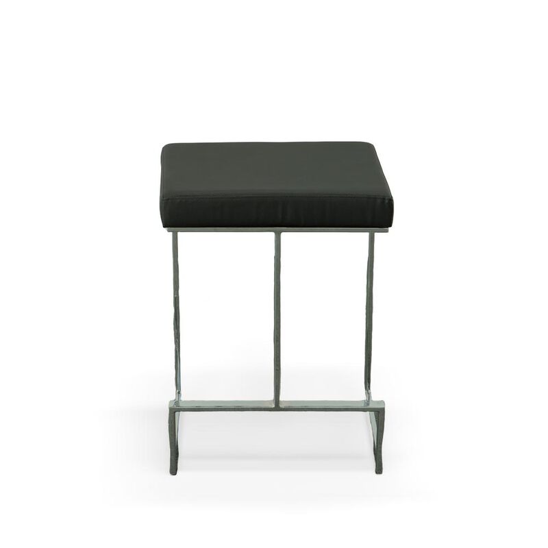 Carolina Living Kafka 24 Counter Stool - Chrome - Black Leatherette Upholstery