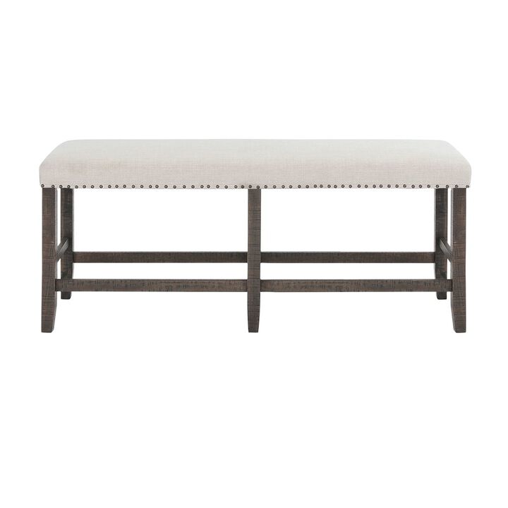 Jofran Willow Creek Distressed Solid Wood Counter Height Dining Bench