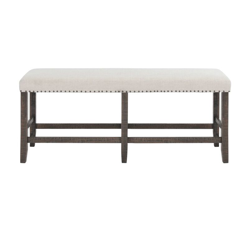 Jofran Willow Creek Distressed Solid Wood Counter Height Dining Bench