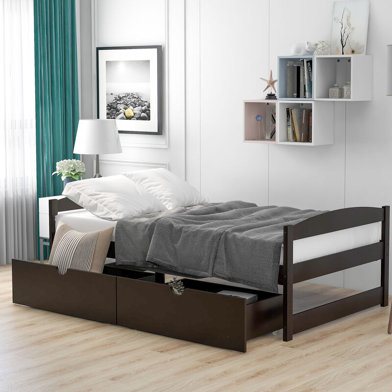 Merax Simple Style Platform Bed with Drawers
