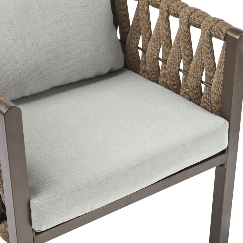 Merax 2-Pieces Outdoor Metal Patio Club Chair Arm Chair with Cushion