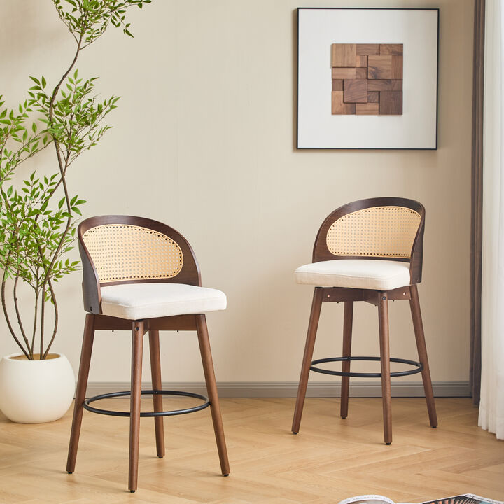 Merax Indoor Wood Bar Stools Dining Chairs 2 Pieces