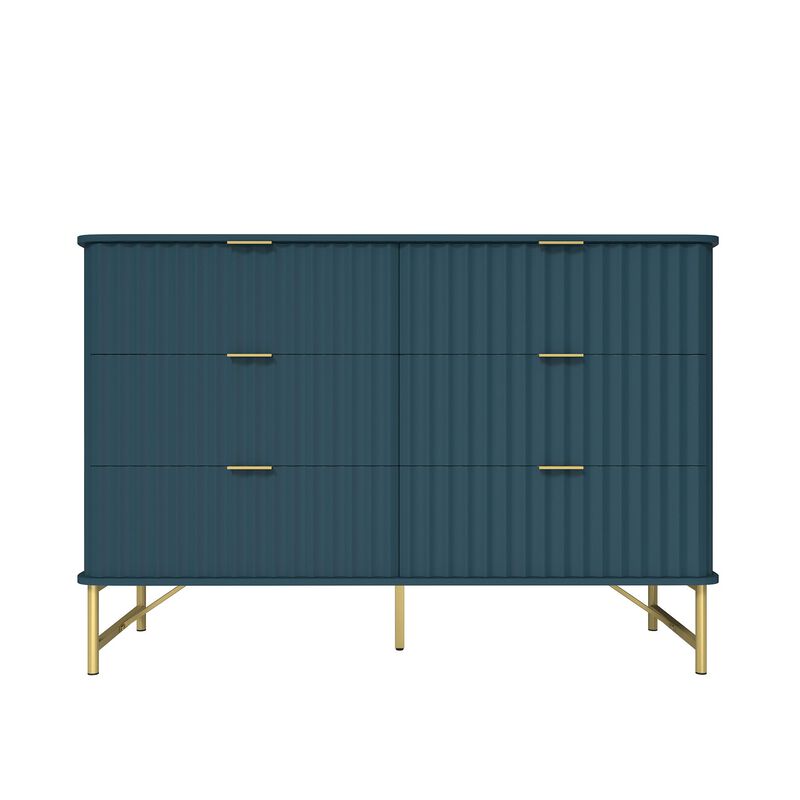 6-Drawer Dresser Chest with Metal Base