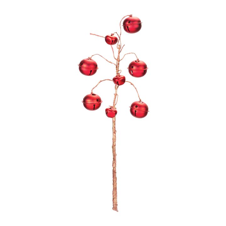 6-Piece Sleigh Bell Spray Set – Christmas Holiday Decor for Home, Mantel, and Seasonal Display