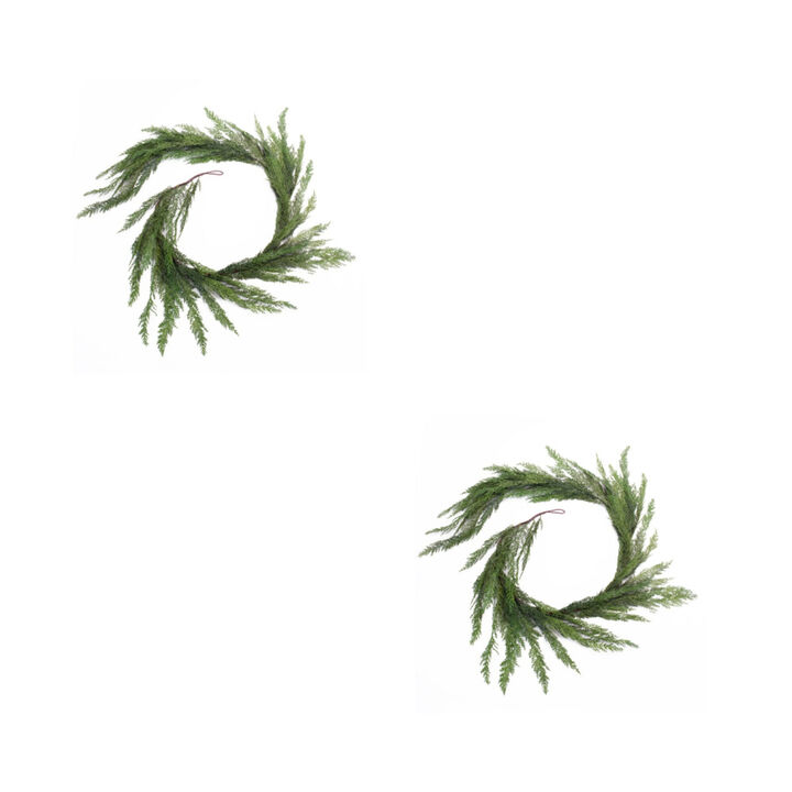 Cedar Garland for Holiday and Winter Home Décor (Set of 2)